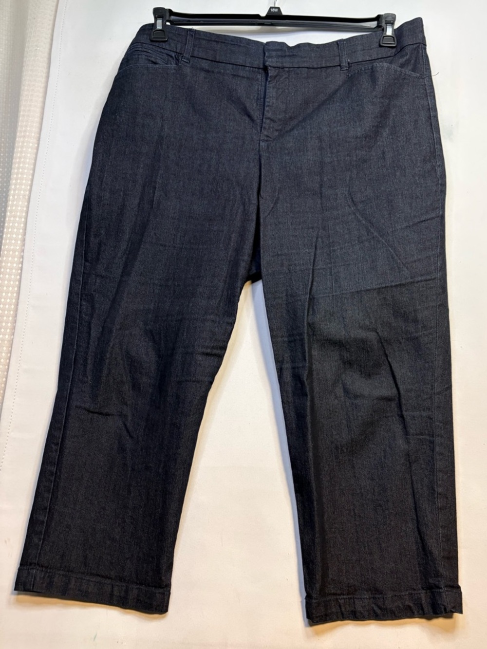 JM Collection Dark Wash Straight Crop Pants